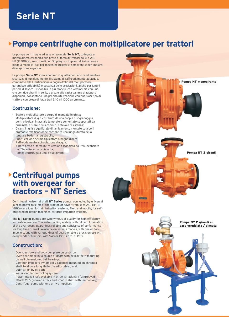 Le pompe Serie NT sono sinonimo di qualità per l alto rendimento e sicurezza di funzionamento.