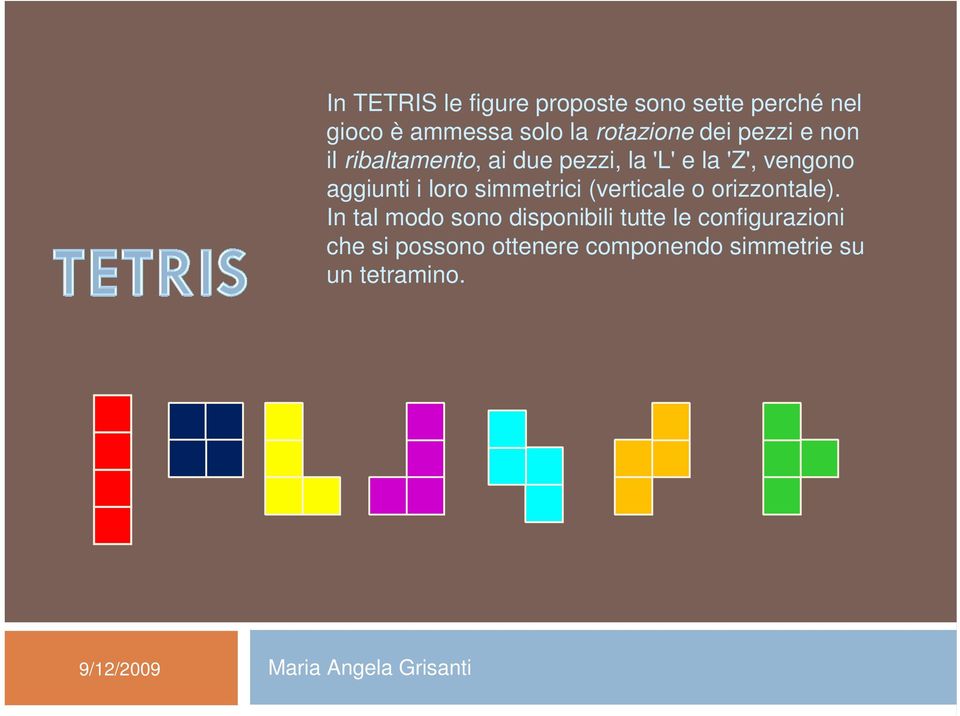 aggiunti i loro simmetrici (verticale o orizzontale).