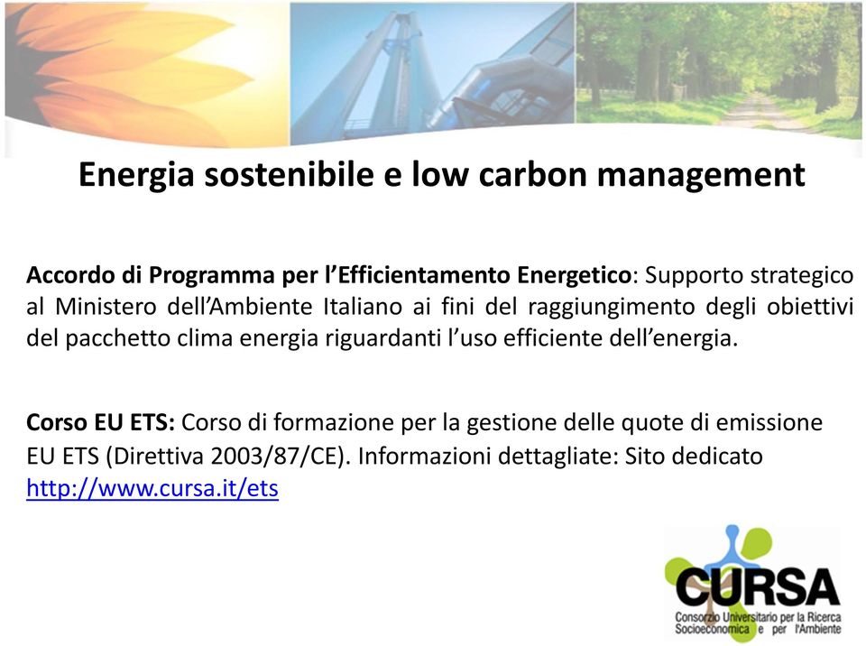 energia riguardanti l uso efficiente dell energia.