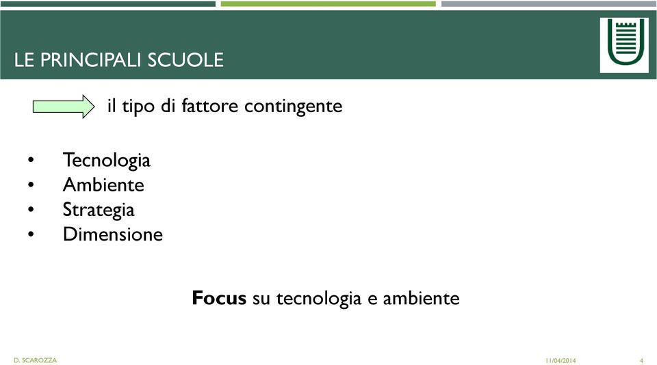 tipo di fattore contingente Focus su