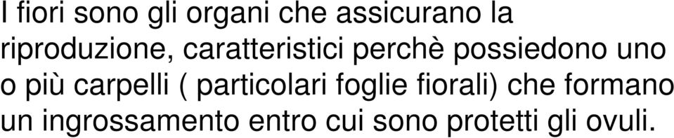 o più carpelli ( particolari foglie fiorali) che