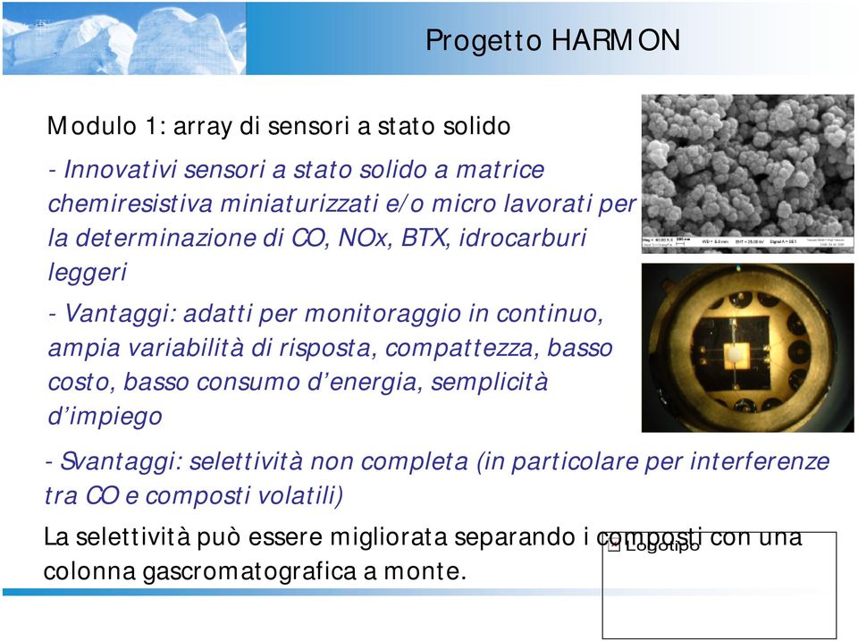 di risposta, compattezza, basso costo, basso consumo d energia, semplicità d impiego - Svantaggi: selettività non completa (in particolare