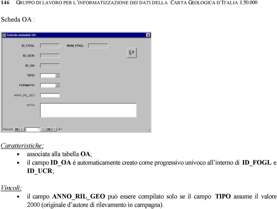 progressivo univoco all interno di ID_FOGL e ID_UCR; Vincoli: il campo ANNO_RIL_GEO può