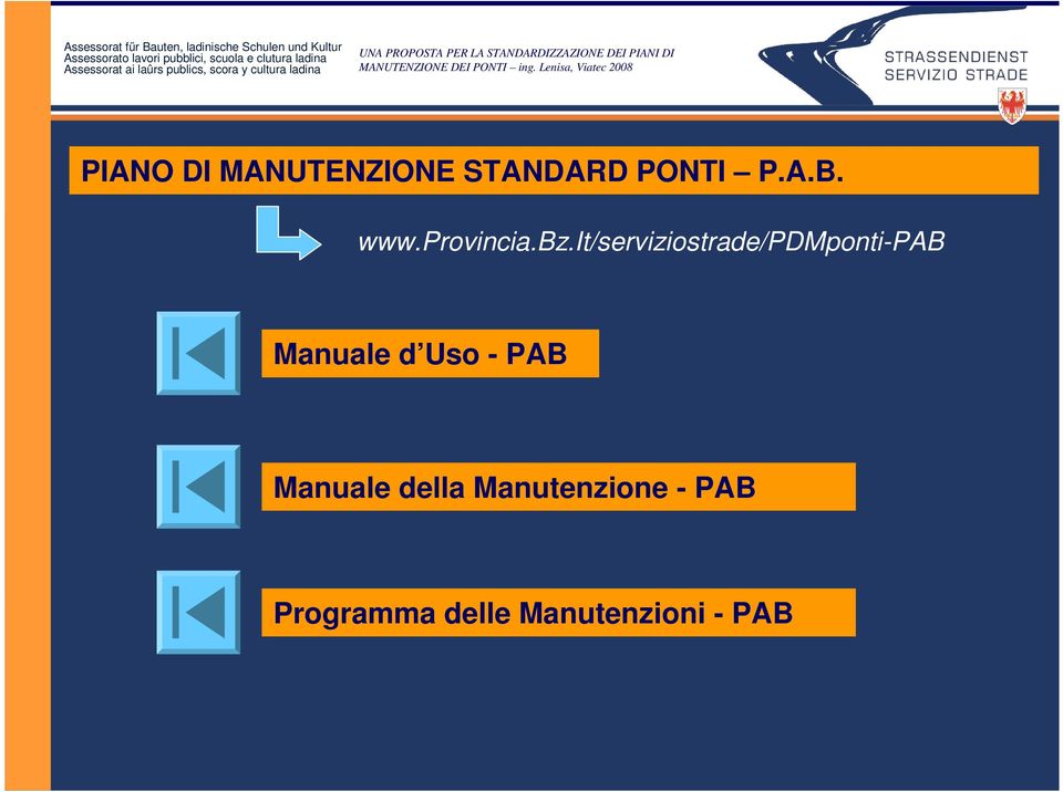 it/serviziostrade/pdmponti-pab Manuale d Uso