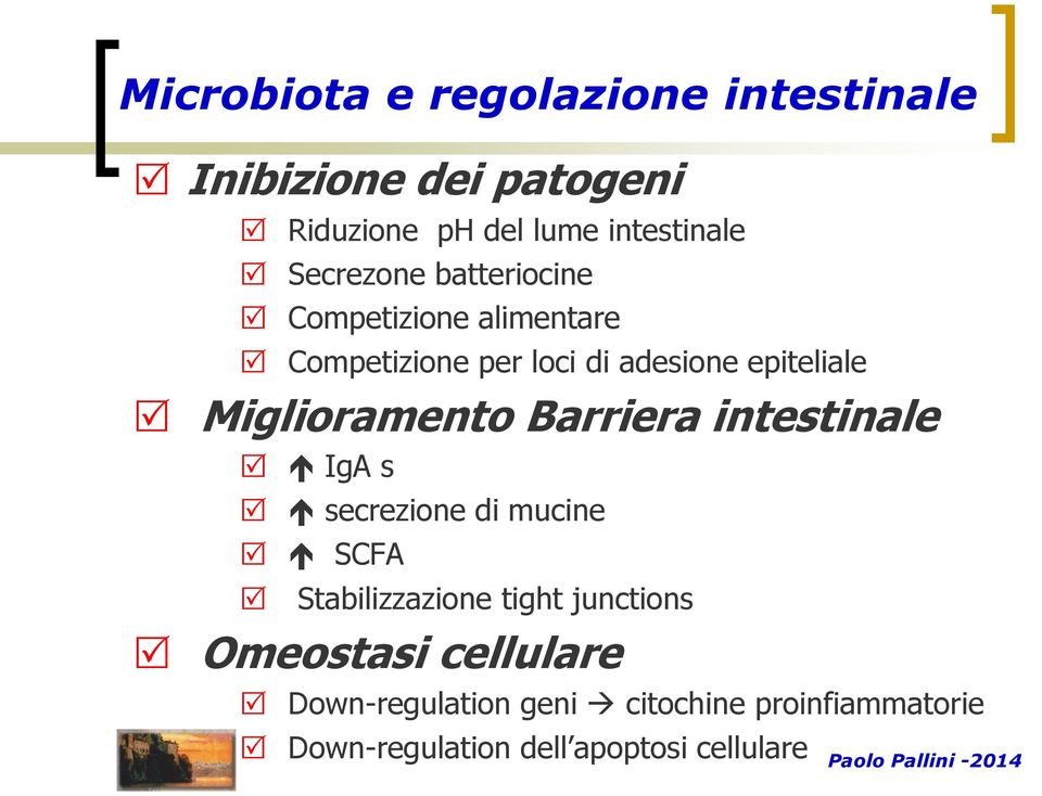 Miglioramento Barriera intestinale IgA s secrezione di mucine SCFA Stabilizzazione tight junctions