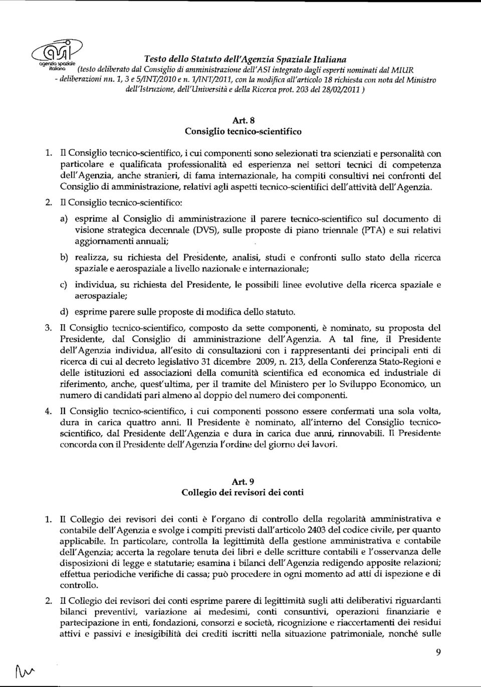 8 Consiglio tecnico-scientifico 1.