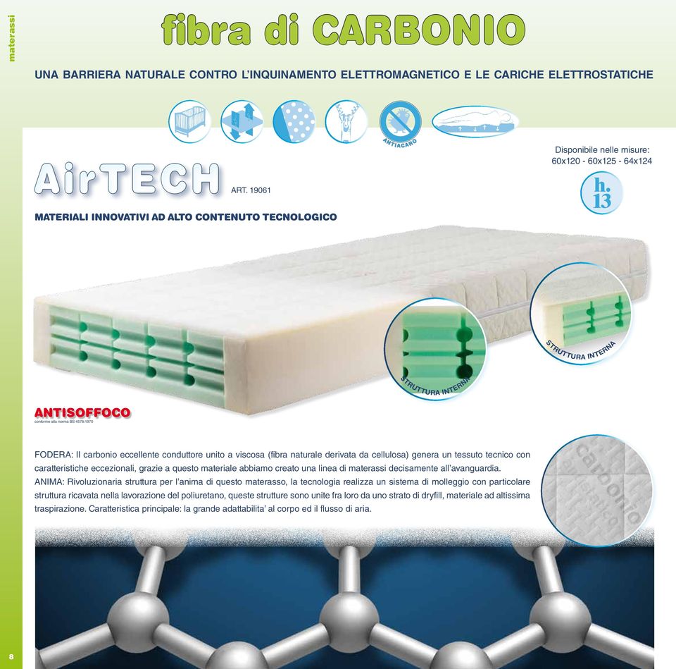 4578:1970 FODERA: Il carbonio eccellente conduttore unito a viscosa (fibra naturale derivata da cellulosa) genera un tessuto tecnico con caratteristiche eccezionali, grazie a questo materiale abbiamo