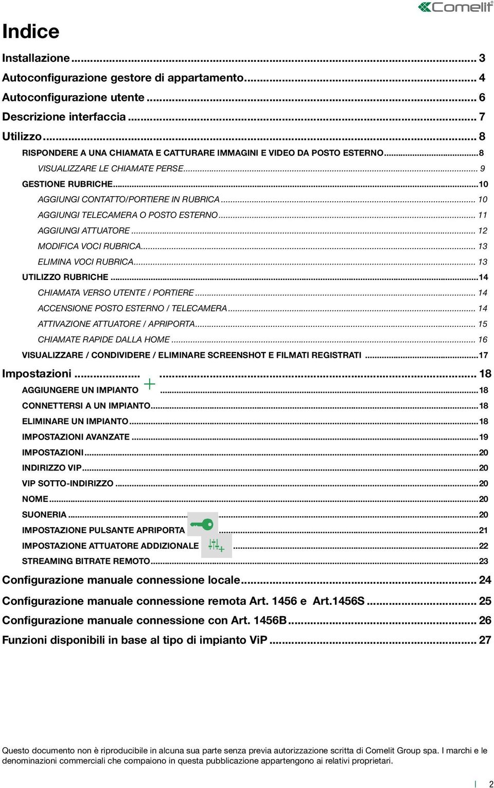 .. 10 AGGIUNGI TELECAMERA O POSTO ESTERNO... 11 AGGIUNGI ATTUATORE... 12 MODIFICA VOCI RUBRICA... 1 ELIMINA VOCI RUBRICA... 1 UTILIZZO RUBRICHE...14 CHIAMATA VERSO UTENTE / PORTIERE.