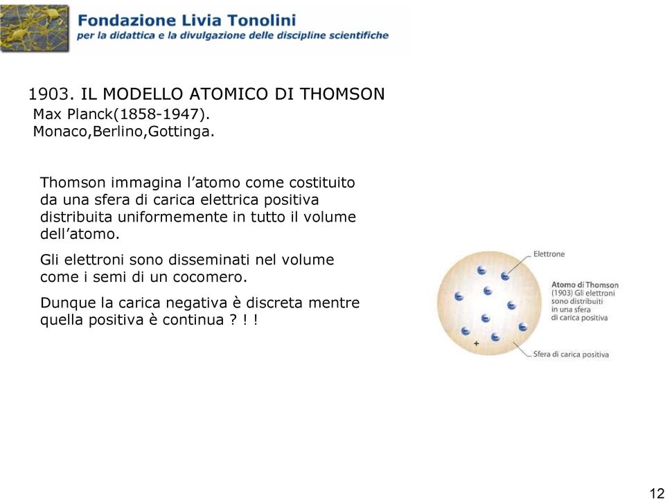 distribuita uniformemente in tutto il volume dell atomo.