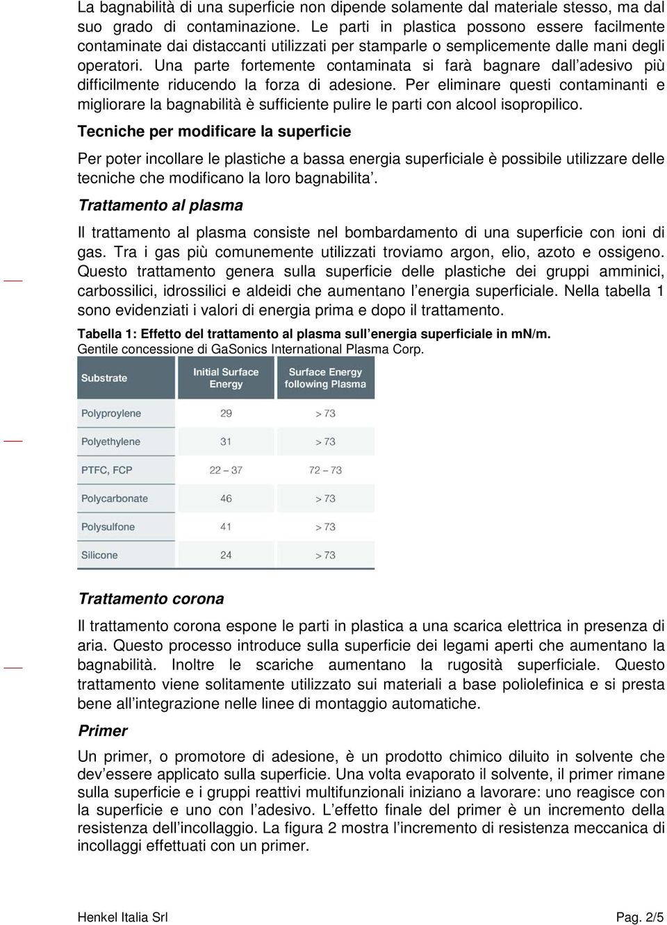 Una parte fortemente contaminata si farà bagnare dall adesivo più difficilmente riducendo la forza di adesione.