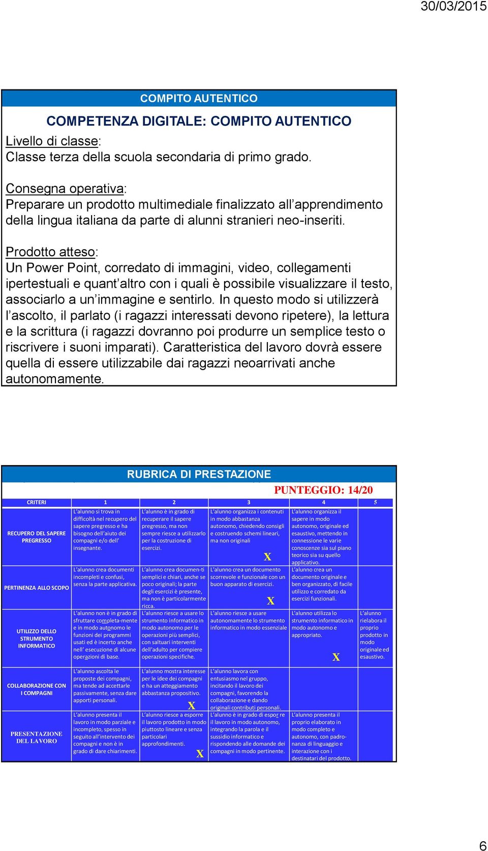 Prodotto atteso: Un Power Point, corredato di immagini, video, collegamenti ipertestuali e quant altro con i quali è possibile visualizzare il testo, associarlo a un immagine e sentirlo.