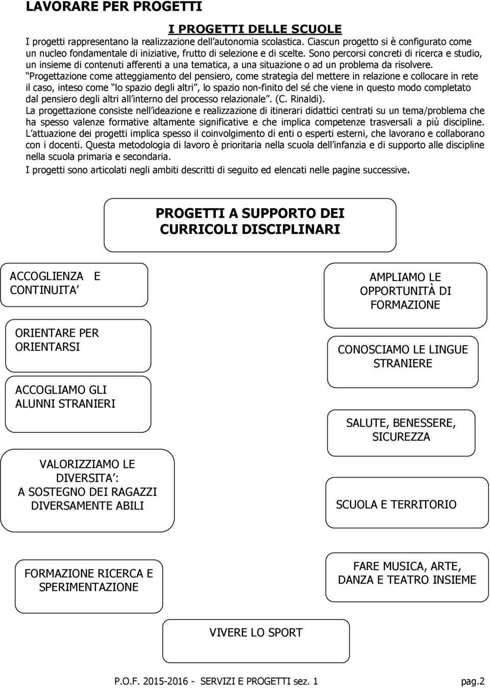 Sono percorsi concreti di ricerca e studio, un insieme di contenuti afferenti a una tematica, a una situazione o ad un problema da risolvere.