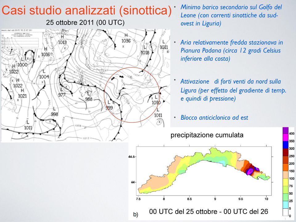 gradi Celsius inferiore alla costa) Attivazione di forti venti da nord sulla Ligura (per effetto del gradiente