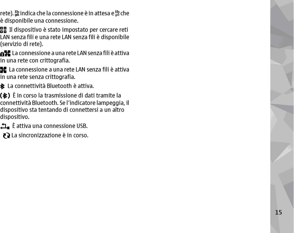 La connessione a una rete LAN senza fili è attiva in una rete con crittografia.