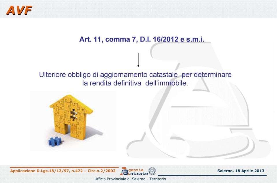 Ulteriore obbligo di aggiornamento