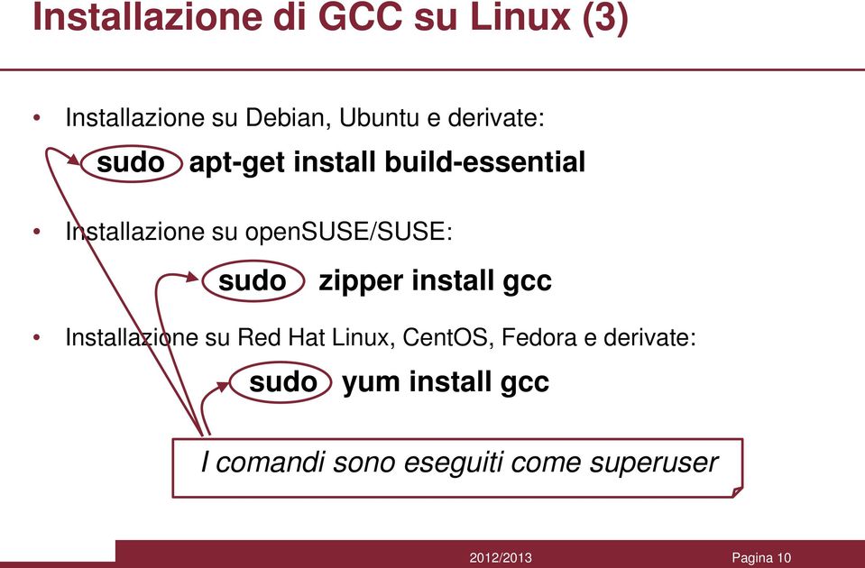 zipper install gcc Installazione su Red Hat Linux, CentOS, Fedora e derivate: