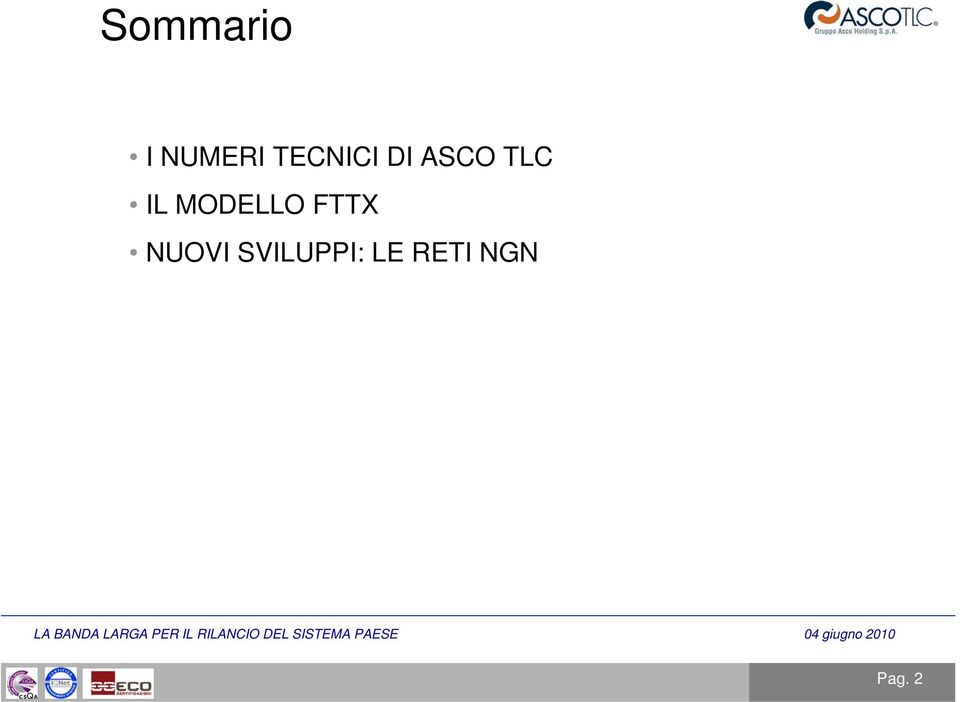 IL MODELLO FTTX NUOVI