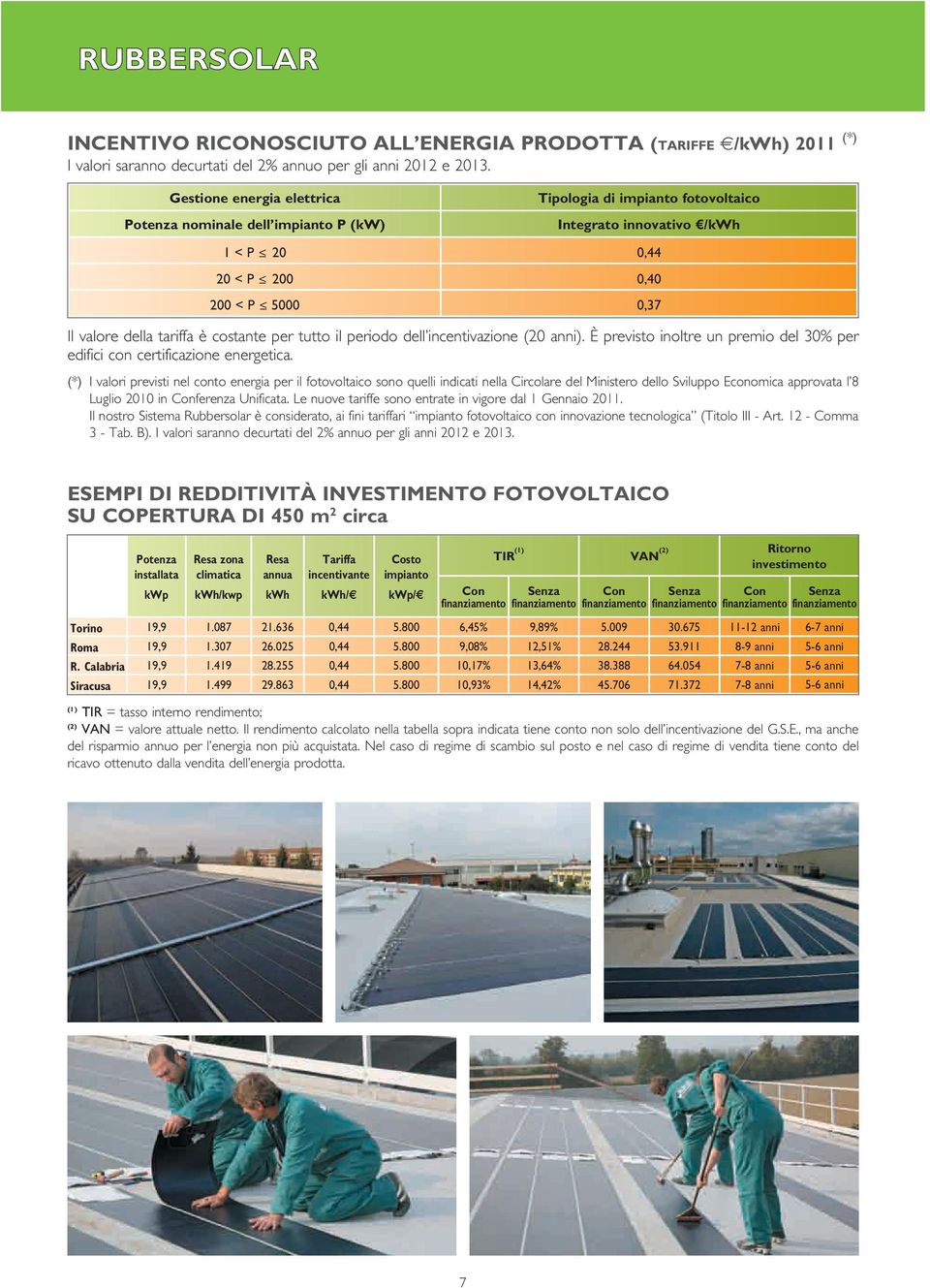 costante per tutto il periodo dell incentivazione (20 anni). È previsto inoltre un premio del 30% per edifici con certificazione energetica.