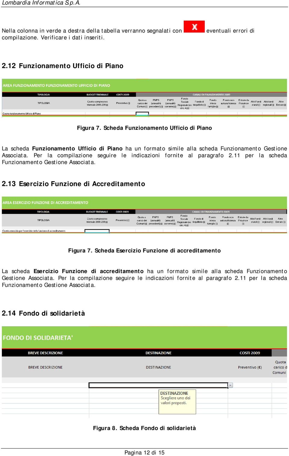 11 per la scheda Funzinament Gestine Assciata. 2.13 Esercizi Funzine di Accreditament Figura 7.