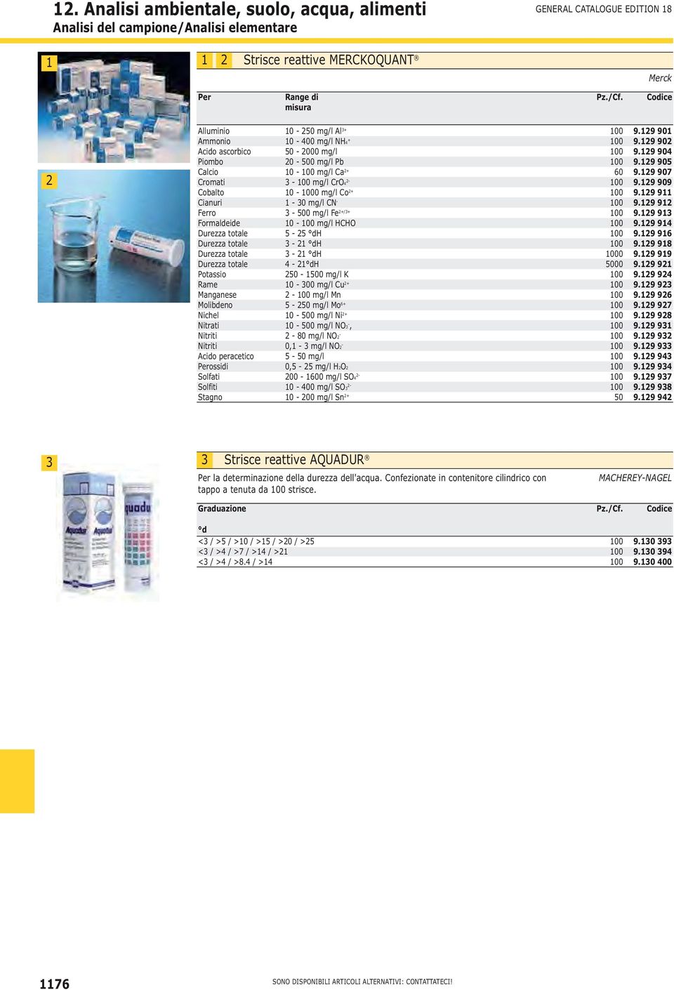 Nitrati Nitriti Nitriti Acido peracetico Perossidi Solfati Solfiti Stagno 0-0 mg/l Al + 0-400 mg/l NH4 + 50-000 mg/l 0-500 mg/l Pb 0-00 mg/l Ca + - 00 mg/l CrO4-0 - 000 mg/l Co + - 0 mg/l CN - - 500