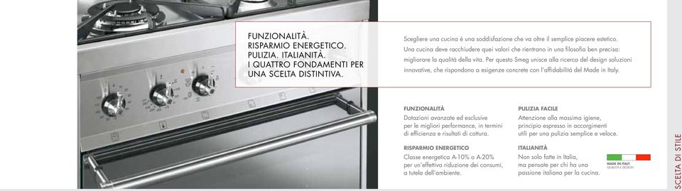 Per questo Smeg unisce alla ricerca del design soluzioni innovative, che rispondono a esigenze concrete con l affidabilità del Made in Italy.