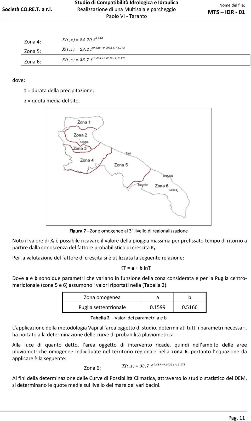 fattore probabilistico di crescita K t.