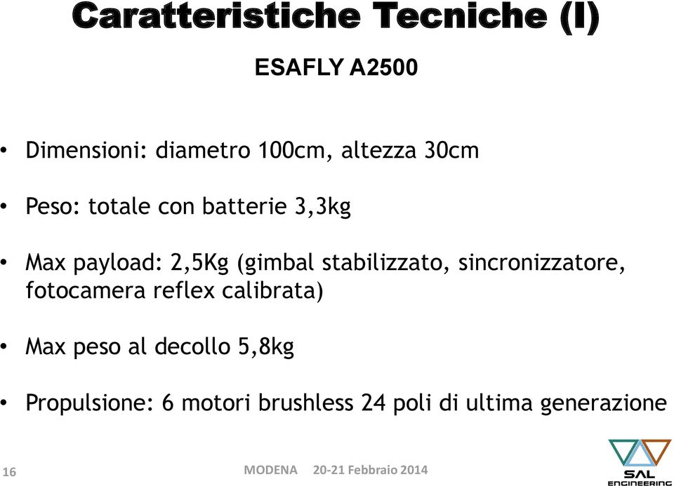 stabilizzato, sincronizzatore, fotocamera reflex calibrata) Max peso al