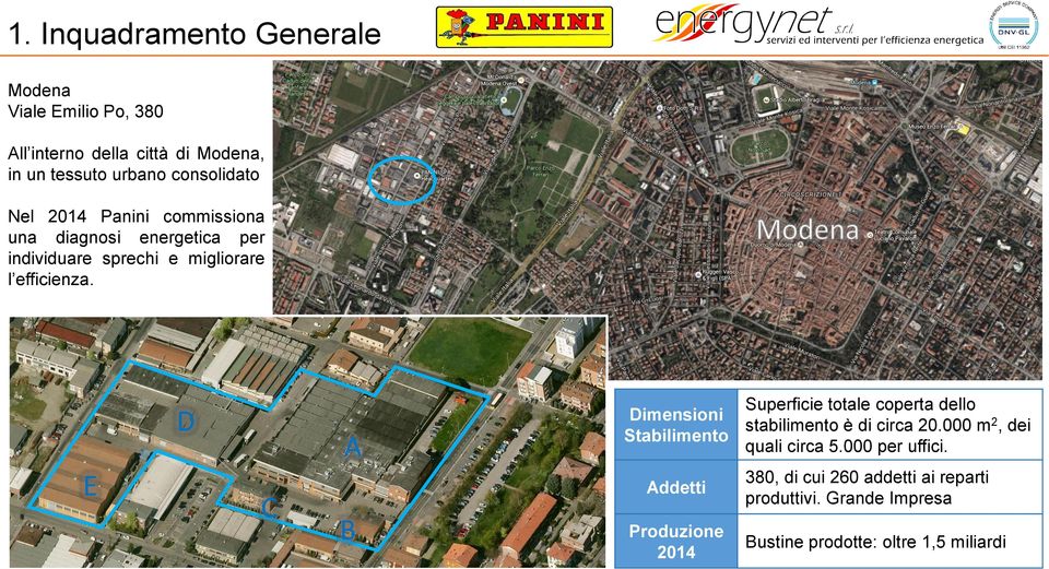 E D C A B Dimensioni Stabilimento Addetti Produzione 2014 Superficie totale coperta dello stabilimento è di circa 20.