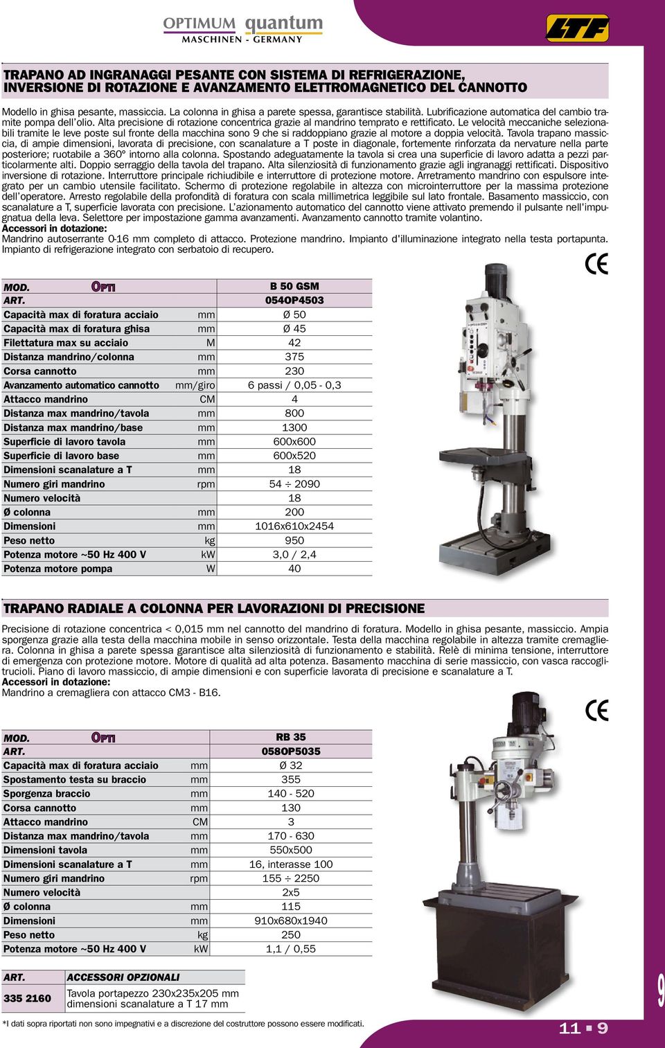 Alta precisione di rotazione concentrica grazie al mandrino temprato e rettificato.