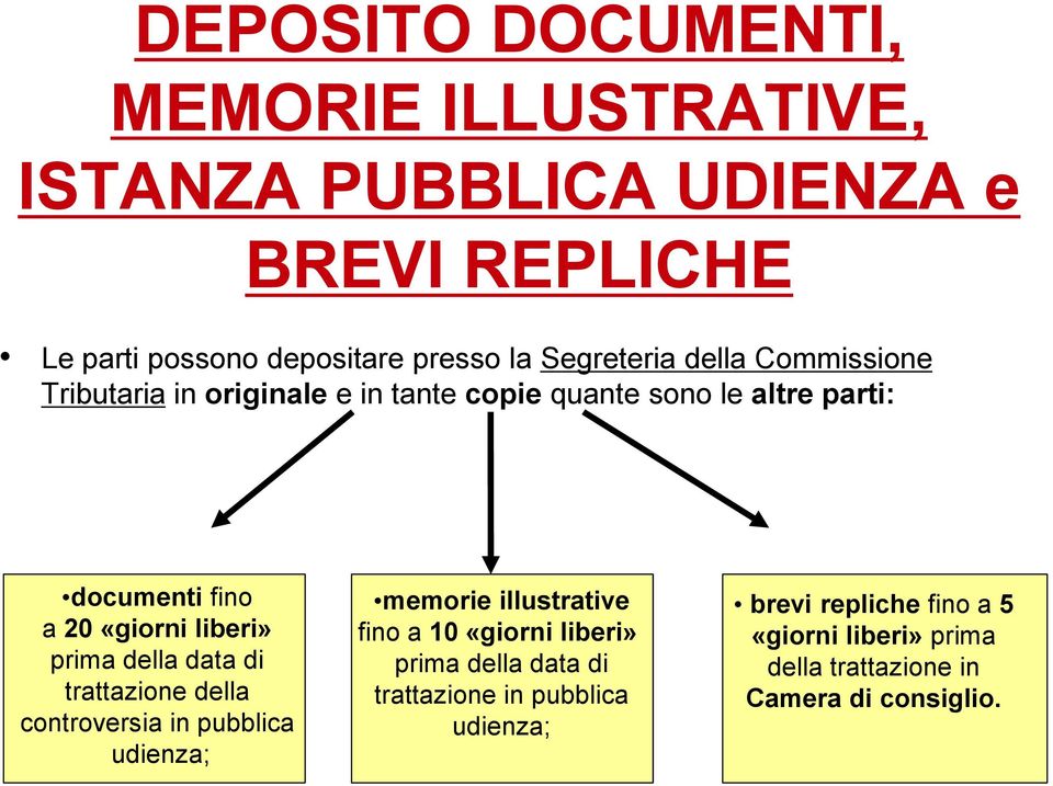 liberi» prima della data di trattazione della controversia in pubblica udienza; memorie illustrative fino a 10 «giorni liberi»