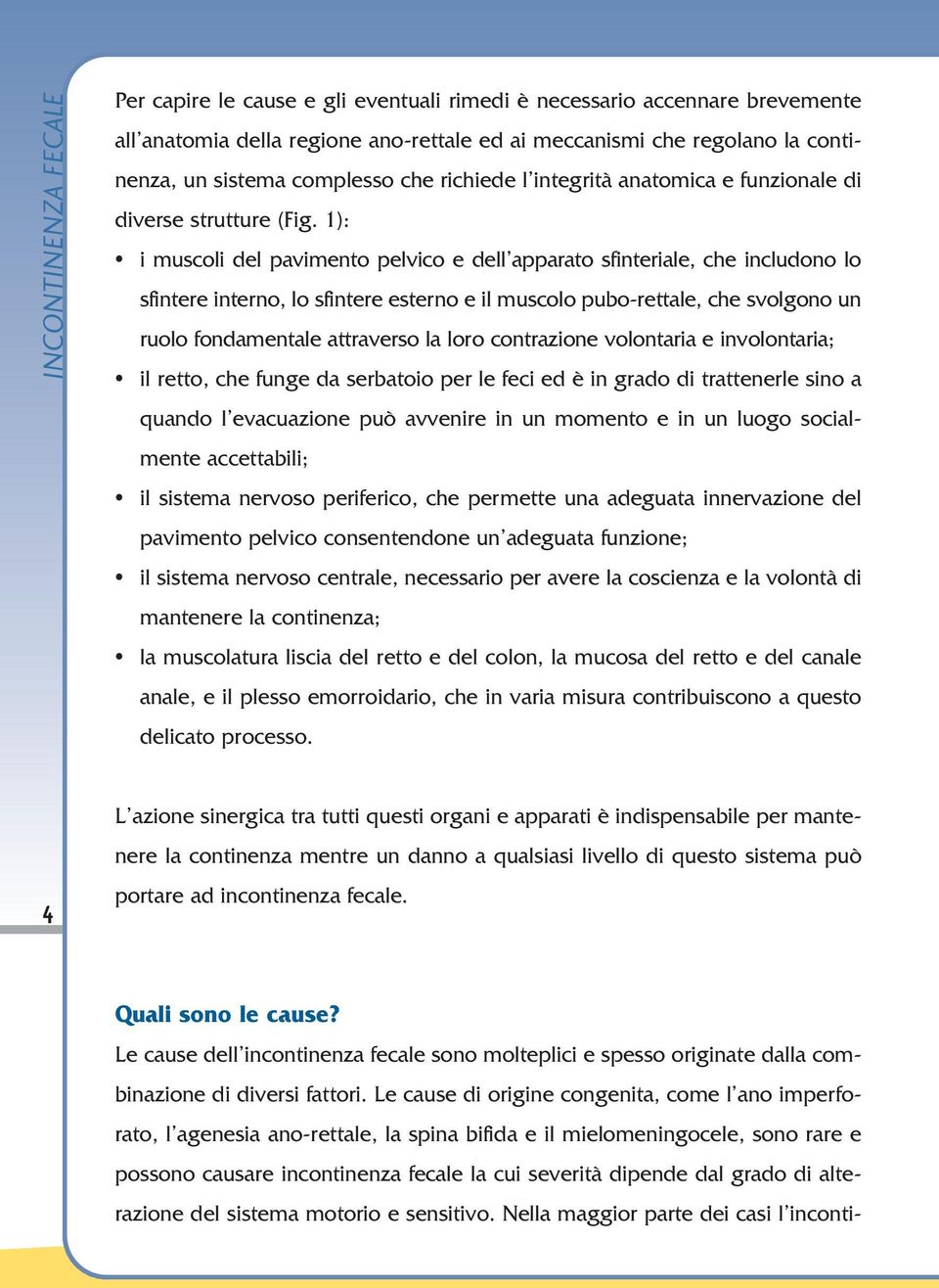 1): i muscoli del pavimento pelvico e dell apparato sfinteriale, che includono lo sfintere interno, lo sfintere esterno e il muscolo pubo-rettale, che svolgono un ruolo fondamentale attraverso la