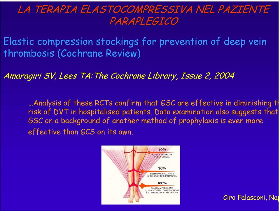 RCTs confirm that GSC are effective in diminishing th risk of DVT in hospitalised patients.