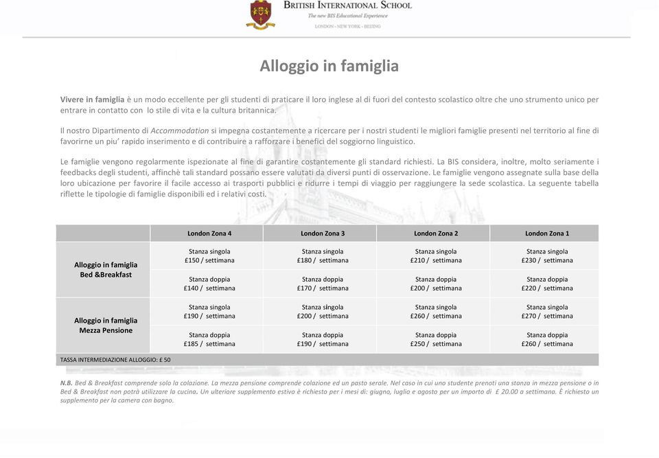 Il nostro Dipartimento di Accommodation si impegna costantemente a ricercare per i nostri studenti le migliori famiglie presenti nel territorio al fine di favorirne un piu rapido inserimento e di