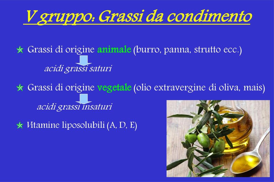 ) acidi grassi saturi Grassi di origine vegetale (olio