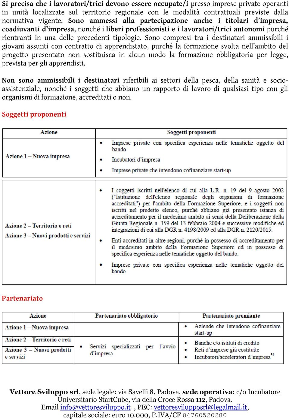 Sono compresi tra i destinatari ammissibili i giovani assunti con contratto di apprendistato, purché la formazione svolta nell ambito del progetto presentato non sostituisca in alcun modo la