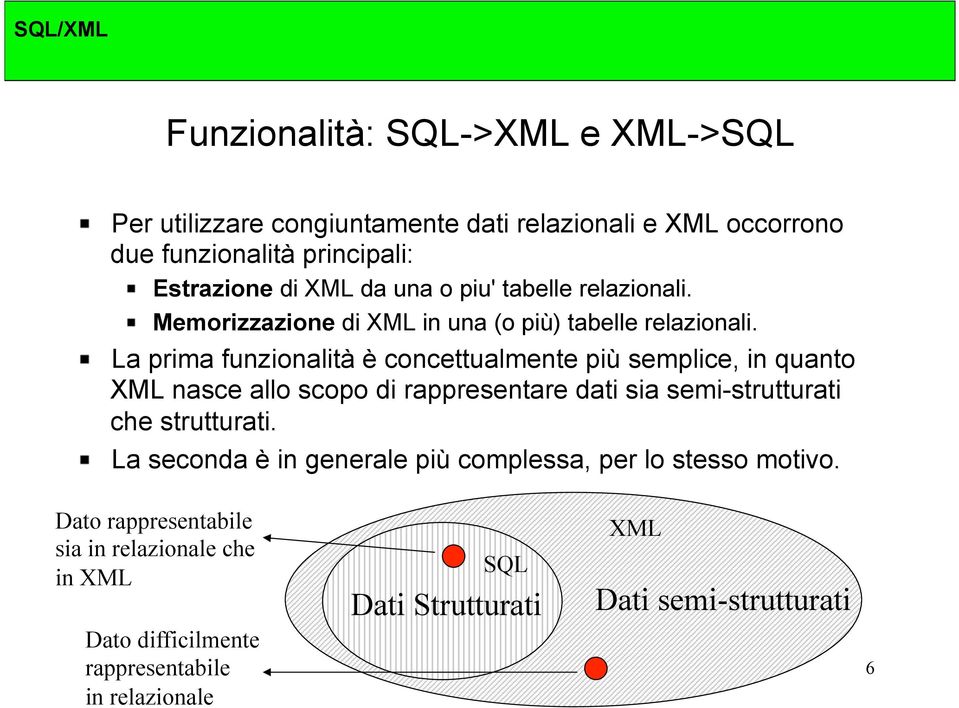 ! La prima funzionalità è concettualmente più semplice, in quanto nasce allo scopo di rappresentare dati sia semi-strutturati che strutturati.