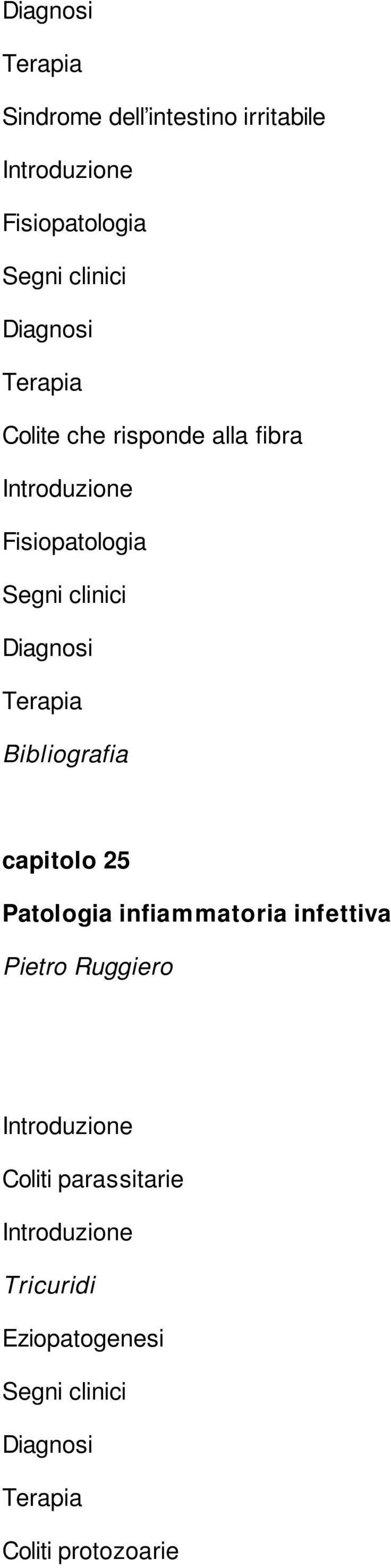 infiammatoria infettiva Pietro Ruggiero Coliti