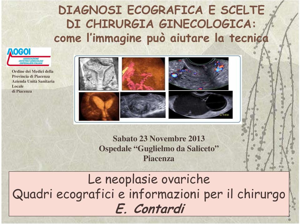 Sanitaria Locale di Piacenza Sabato 23 Novembre 2013 Ospedale Guglielmo da