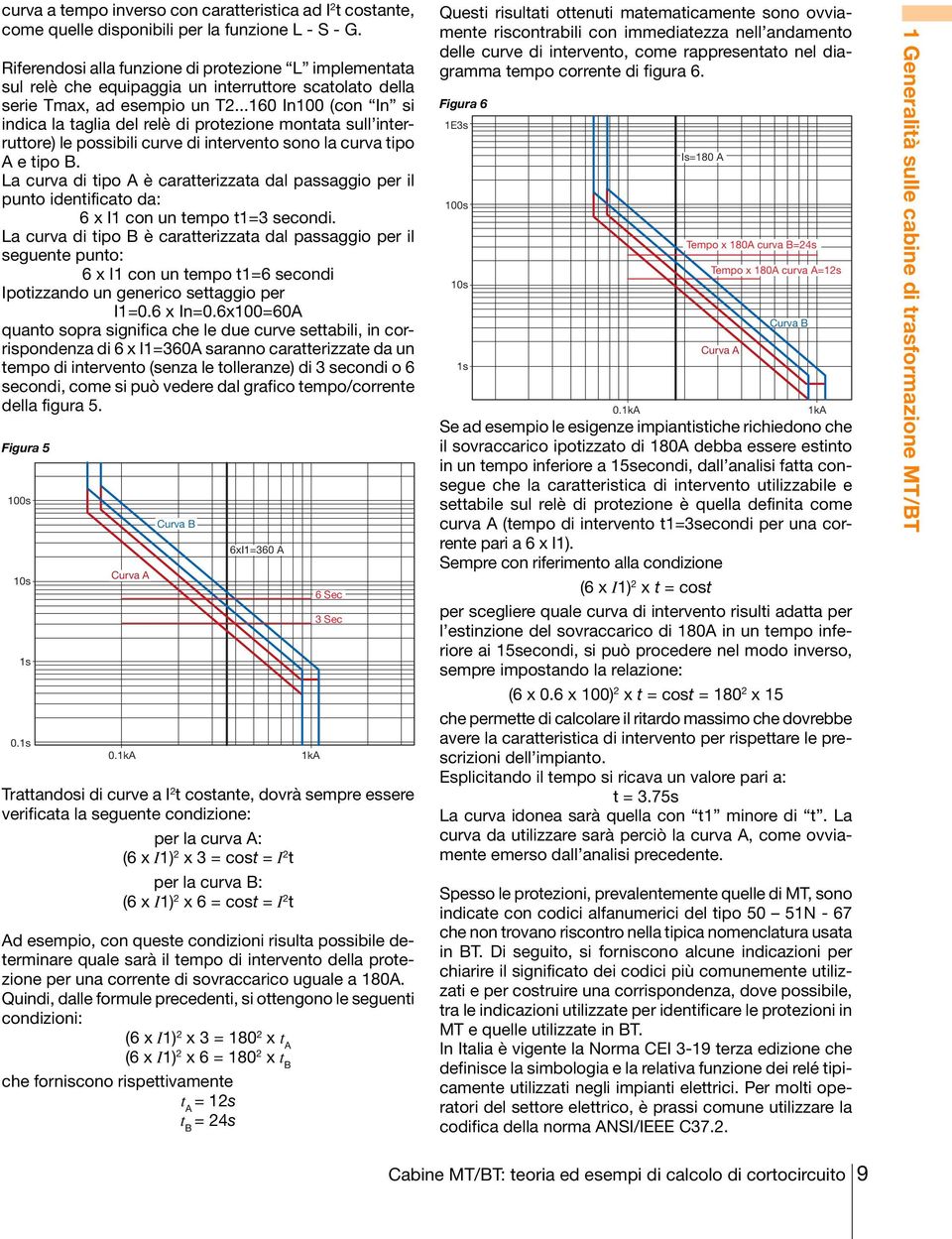 ..160 In (con In si indica la taglia del relè di protezione montata sull interruttore) le possibili curve di intervento sono la curva tipo A e tipo B.