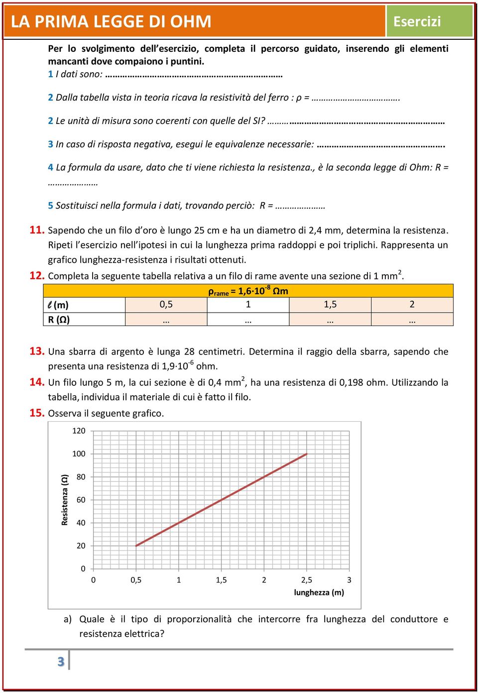 4 La formula da usare, dato che ti viene richiesta la resistenza., è la seconda legge di Ohm: R = 5 Sostituisci nella formula i dati, trovando perciò: R = 11.