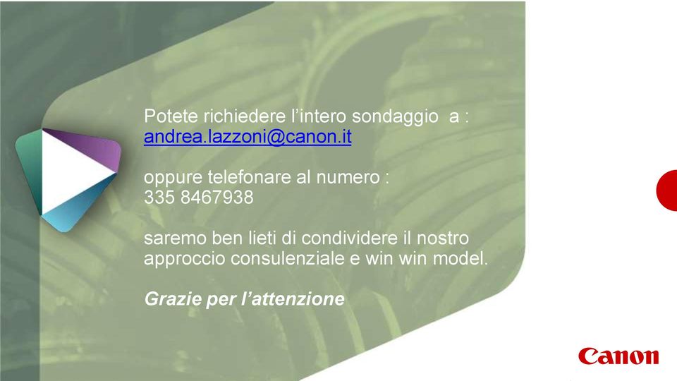 it oppure telefonare al numero : 335 8467938 saremo