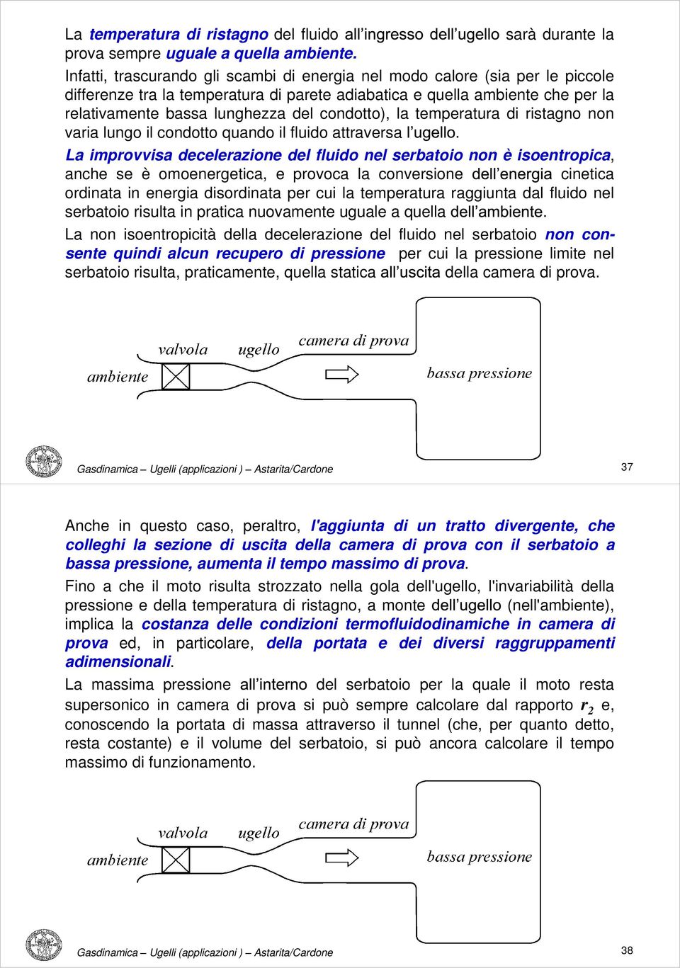 condotto), la temperatura di ristagno non varia lungo il condotto quando il fluido attraversa.