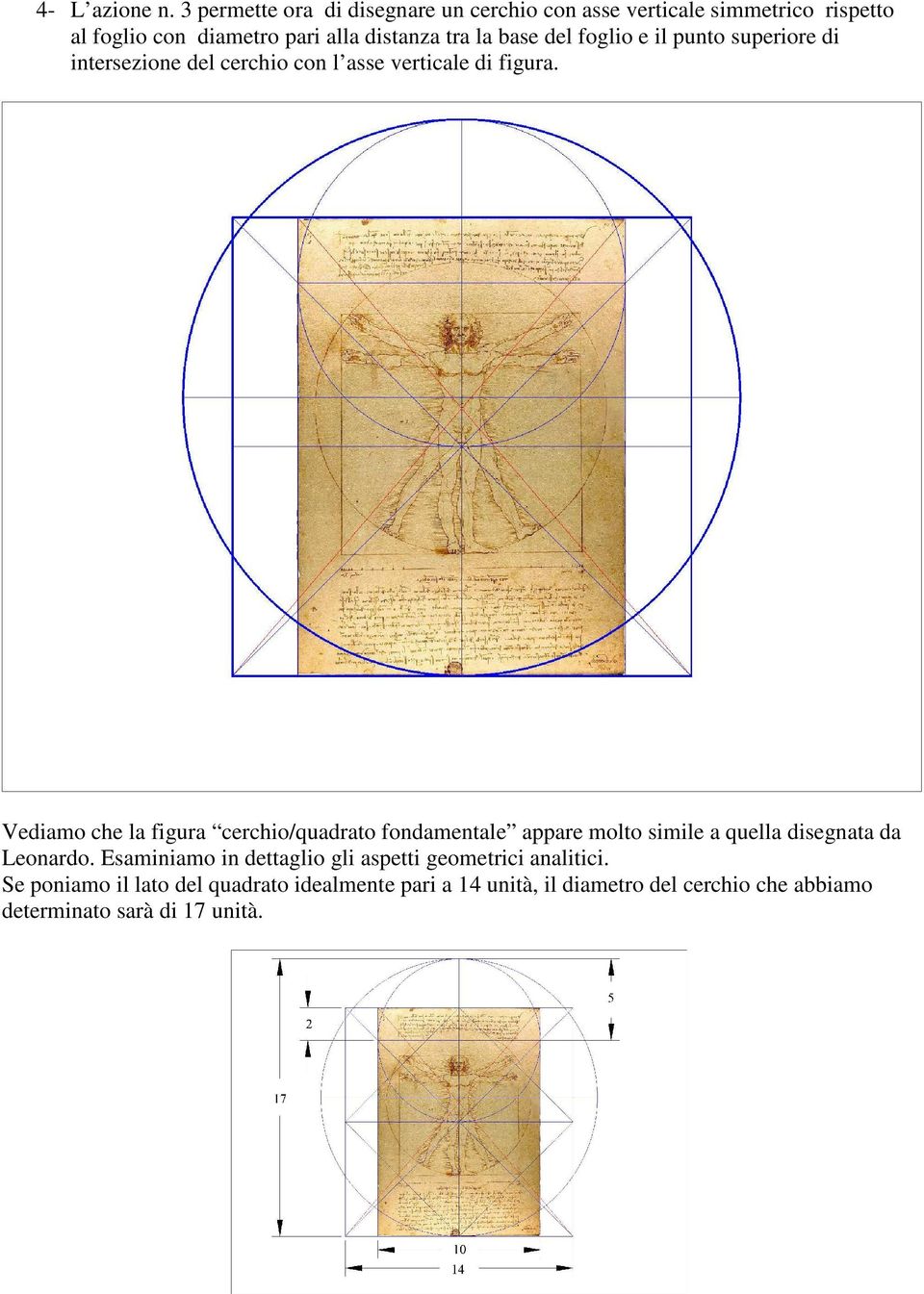 del foglio e il punto superiore di intersezione del cerchio con l asse verticale di figura.