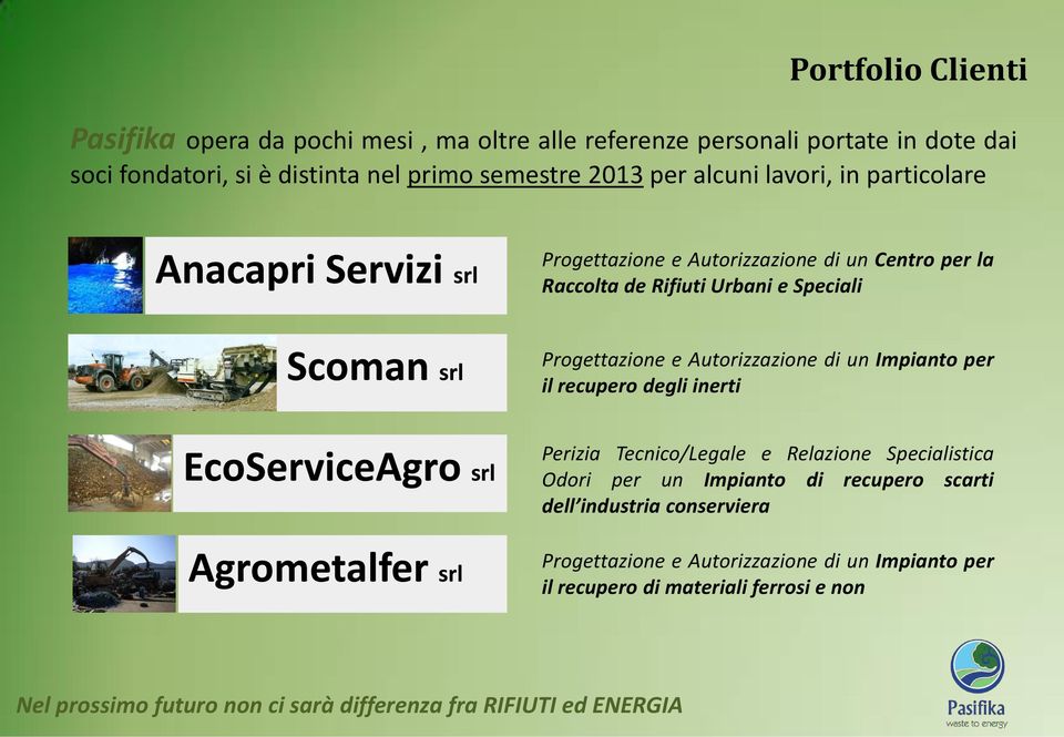 EcoServiceAgro srl Agrometalfer srl Progettazione e Autorizzazione di un Impianto per il recupero degli inerti Perizia Tecnico/Legale e Relazione