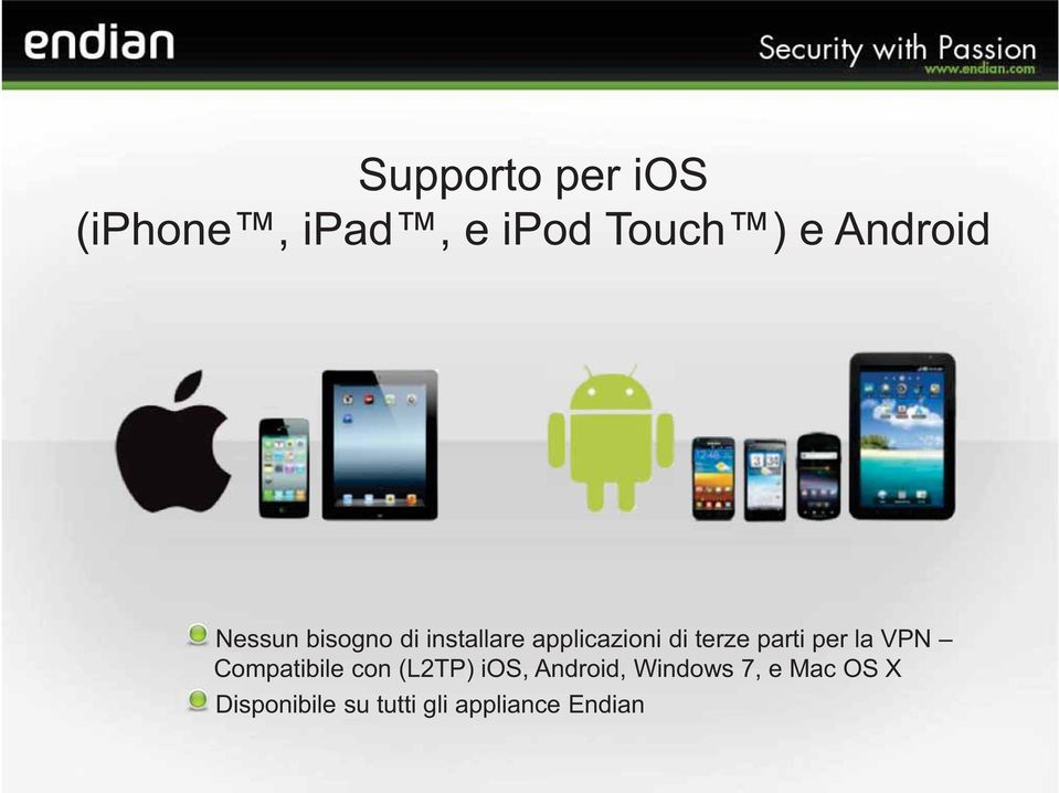 per la VPN Compatibile con (L2TP) ios, Android, Windows