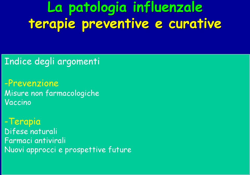 Misure non farmacologiche Vaccino -Terapia Difese