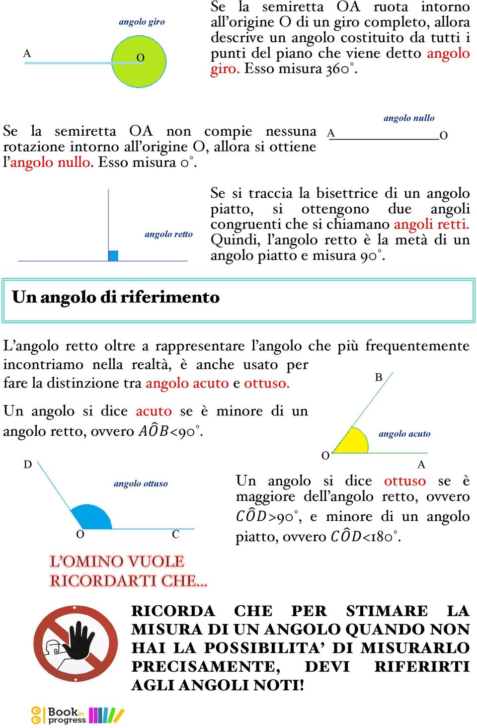 A angolo nullo angolo retto Se si traccia la bisettrice di un angolo piatto, si ottengono due angoli congruenti che si chiamano angoli retti.