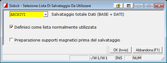 Unit o direttiva di salvataggio utilizzata Indica il percorso su cui vengono salvate le copie dei dati.