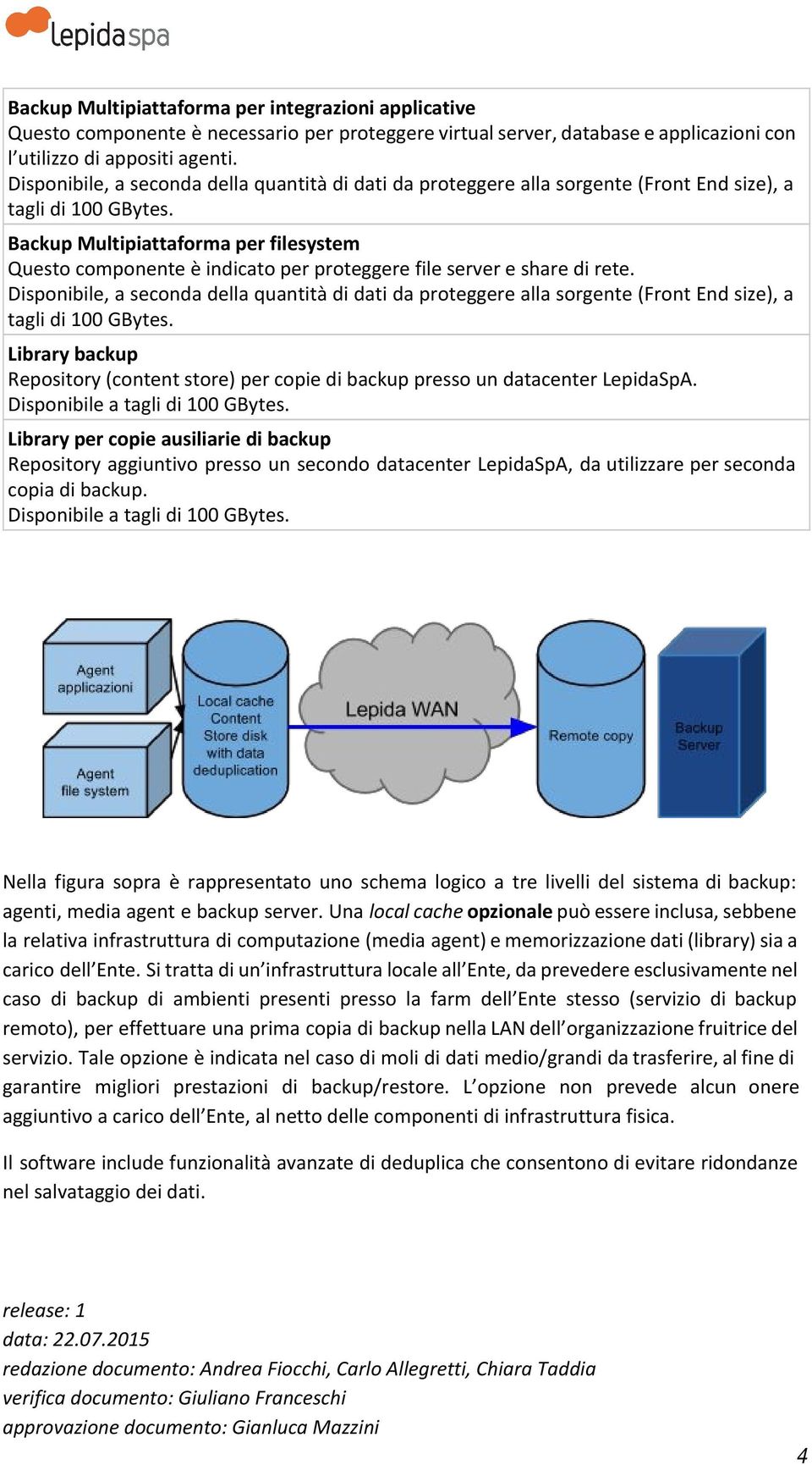 Backup Multipiattaforma per filesystem Questo componente è indicato per proteggere file server e share di rete.