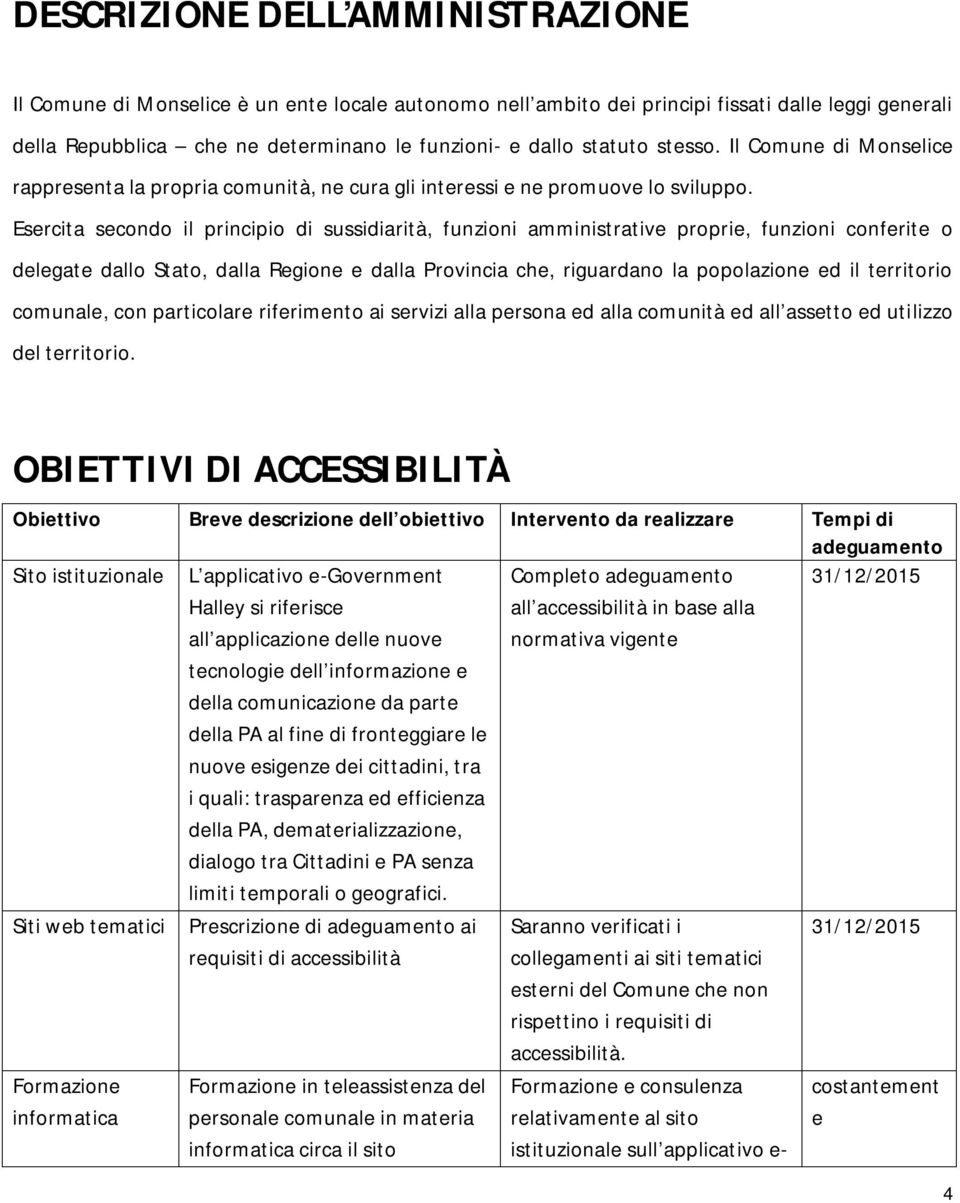 Esercita secondo il principio di sussidiarità, funzioni amministrative proprie, funzioni conferite o delegate dallo Stato, dalla Regione e dalla Provincia che, riguardano la popolazione ed il